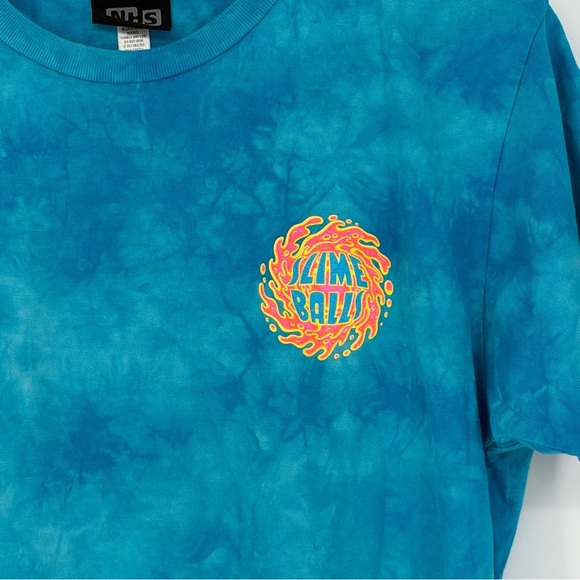 Skateboard Slime Balls logo t-shirt in a blue tie-dye wash - Picture 3 of 5
